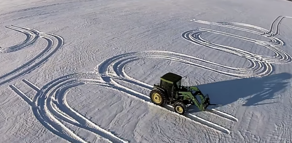 What This Farmer Wrote in the Fresh Snow Turned Heads